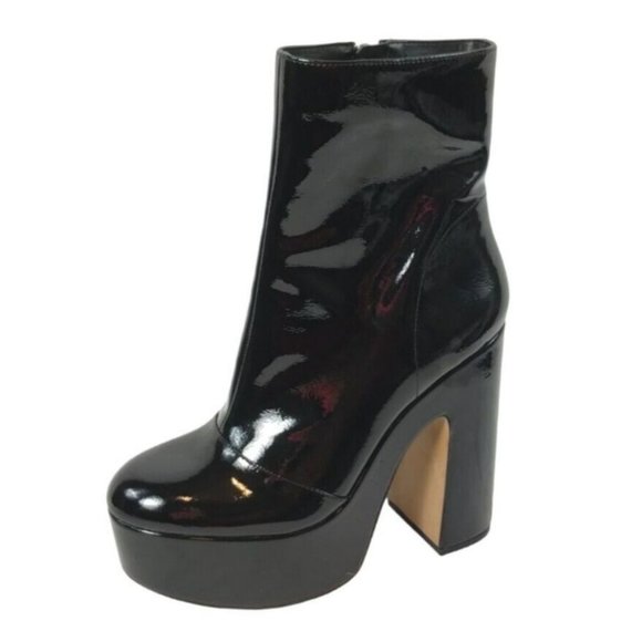 Jessica Simpson Womens 7.5 Madlaina Patent Bootie Platform Boot Pumps New - Picture 1 of 12